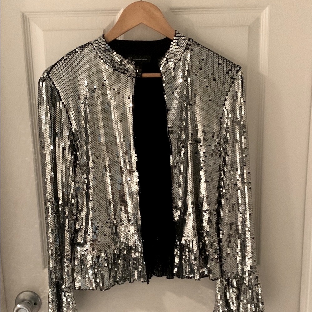 INC International Concepts Silver Sequin Blazer 💫💫💫
